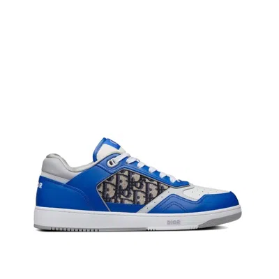 Shop Dior Oblique Leather Sneakers In Blue