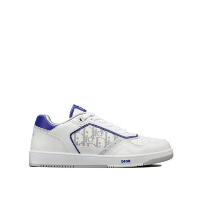 Shop Dior Oblique Leather Sneakers In White