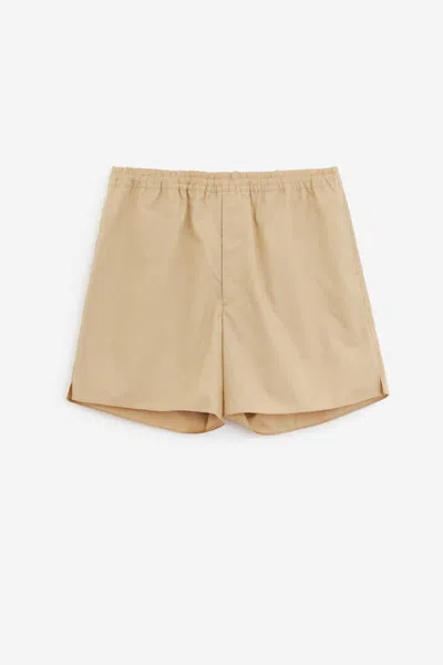 Shop Auralee Shorts In Beige