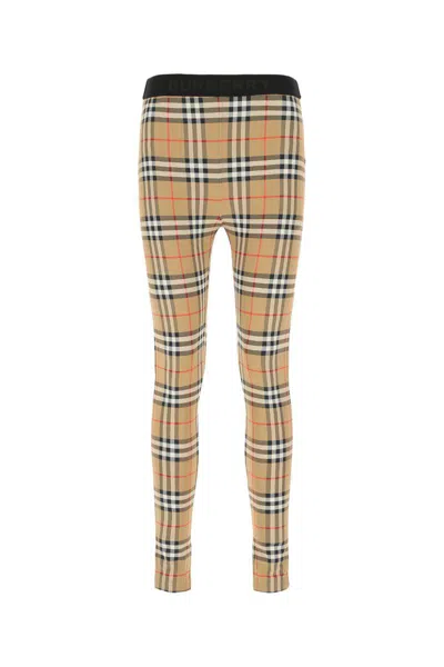 Shop Burberry Leggings In Checked