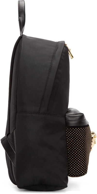 Shop Versace Black Studded Medusa Backpack