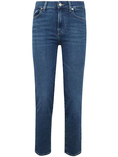 Shop 7 For All Mankind The Straight Crop Slim Illusion Saturday Clothing In Blue