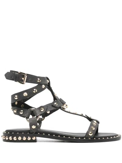 Shop Ash Pulp Studded Leather Sandals In Beige