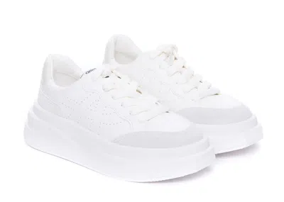 Shop Ash White And Talc Leather Sneakers In White/talc
