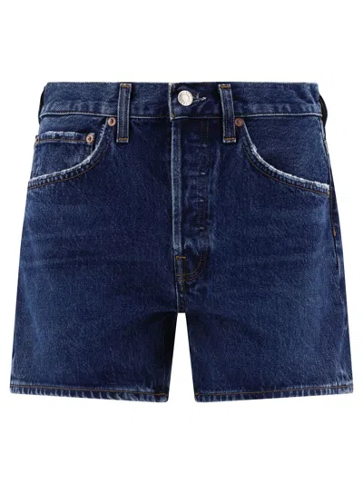 Shop Agolde "enamour" Shorts In Blue