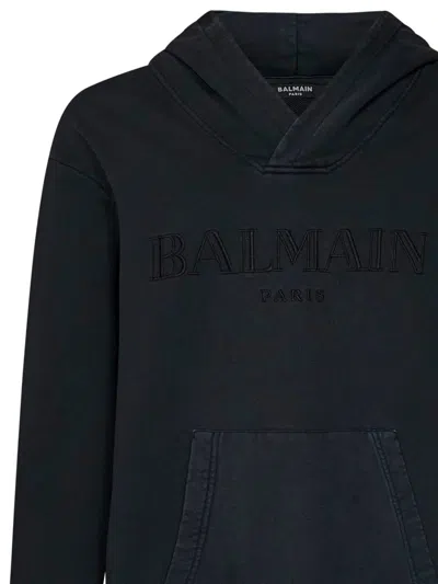 Shop Balmain Paris  Vintage Sweatshirt In Grey