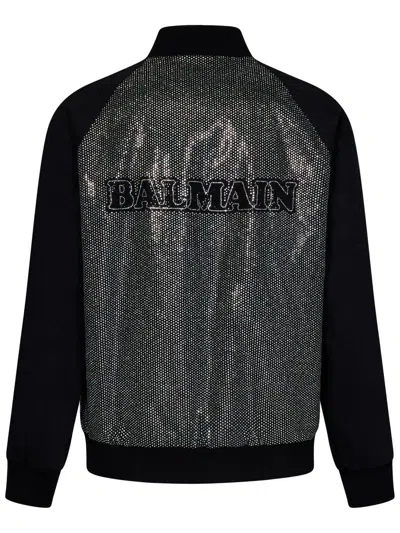 Shop Balmain Jackets In Black-crystal