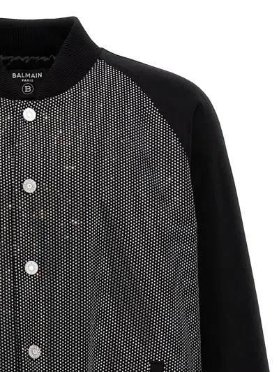 Shop Balmain Jackets In Black-crystal