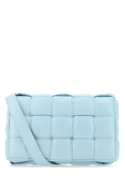 Shop Bottega Veneta Shoulder Bags In Pale Blue