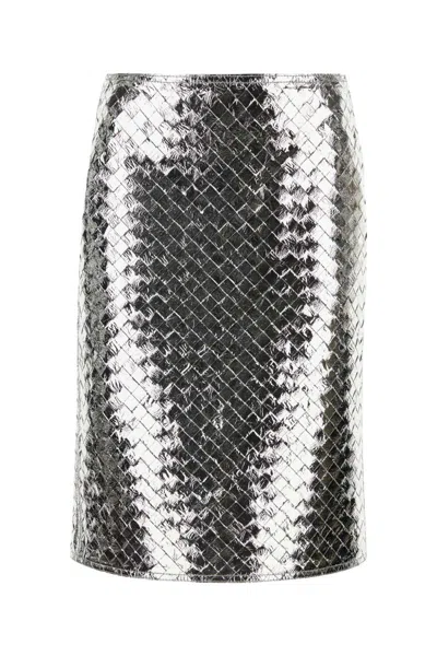 Shop Bottega Veneta Skirts In Silver