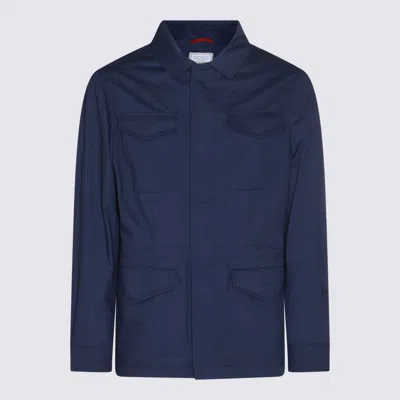 Shop Brunello Cucinelli Blue Casual Jacket
