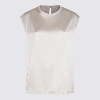 Shop Brunello Cucinelli White Silk Shirt