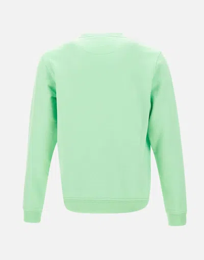 Shop Belstaff Mint Green Cotton Sweatshirt With Logo Label