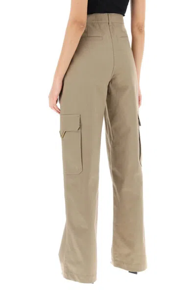 Shop Valentino Cotton Cargo Pants For Men In Beige