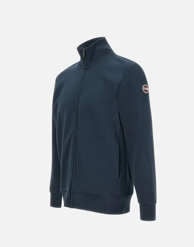 Shop Colmar Connective Blue Cotton Zip Sweatshirt