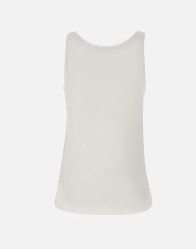Shop Elisabetta Franchi Urban Sleeveless Cotton Top In White