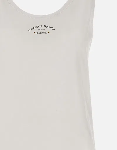 Shop Elisabetta Franchi Urban Sleeveless Cotton Top In White