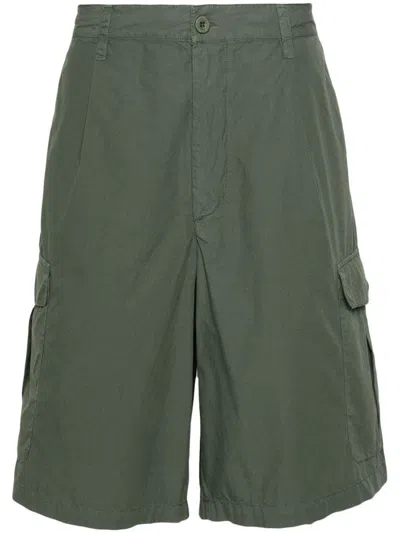 Shop Emporio Armani Cotton Cargo Shorts In Green