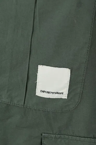 Shop Emporio Armani Cotton Cargo Shorts In Green