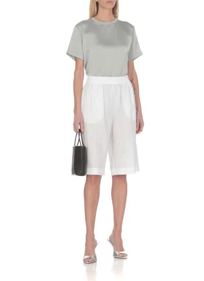 Shop Fabiana Filippi Linen Shorts In White