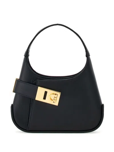 Shop Ferragamo Arch Mini Learher Shoulder Bag In Black