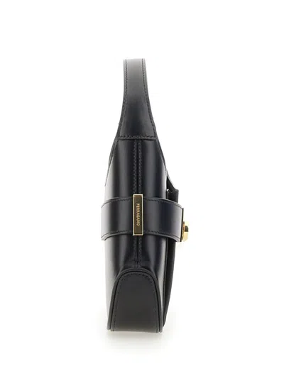 Shop Ferragamo Arch Mini Learher Shoulder Bag In Black