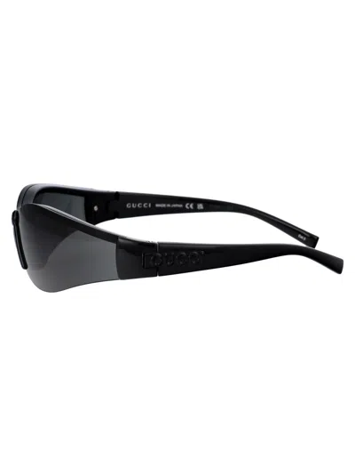 Shop Gucci Eyewear Sunglasses In 001 Black Black Grey