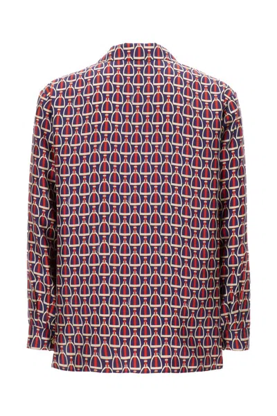 Shop Gucci Shirts In Blue/red/mc