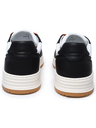 Shop Hogan White And Black Leather Sneakers In Brown/white
