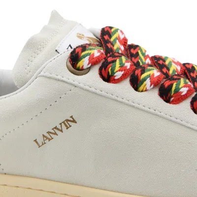 Shop Lanvin White Leather Curb Lite Sneakers