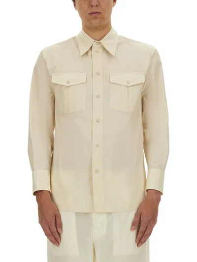 Shop Lemaire Western Shirt In Beige