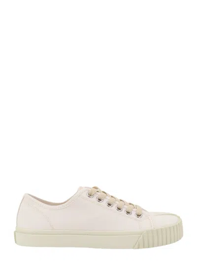 Shop Maison Margiela Tabi Canvas Low-top Sneakers In White