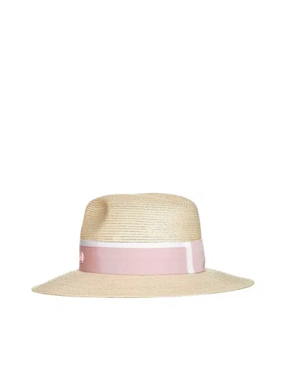 Shop Maison Michel Hats In Natural Pink