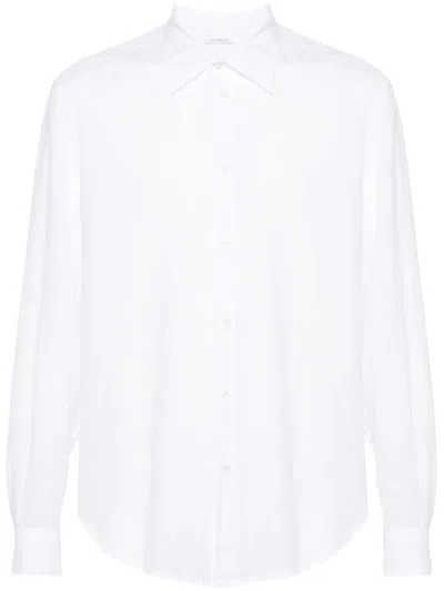 Shop Malo Buttoned Linen Shirt In White