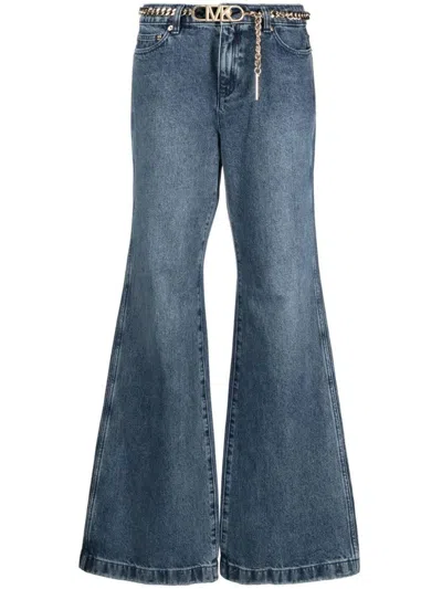 Shop Michael Kors Flare Chain Belt Dnm Jean Clothing In Blue