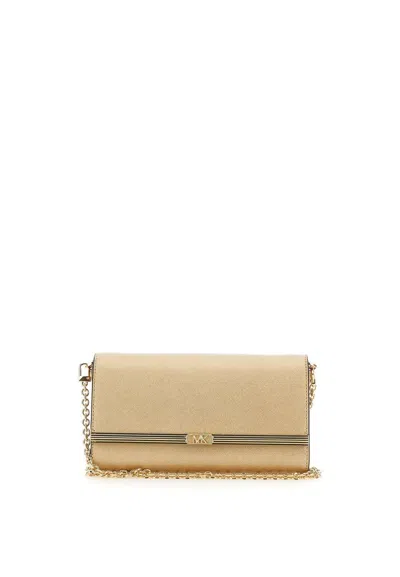 Shop Michael Kors Golden Leather Mona Clutch Bag