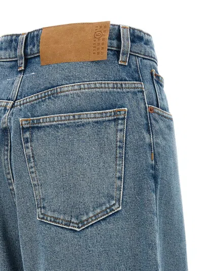 Shop Mm6 Maison Margiela Used Effect Jeans In Denim