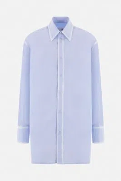 Shop Mm6 Maison Margiela Oversize Fit Shirt In Azure
