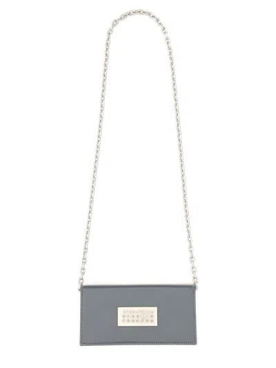 Shop Mm6 Maison Margiela Grey Leather Crossbody Bag