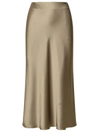 Shop Nanushka 'razi' Skirt In Brown Acetate Blend In Beige
