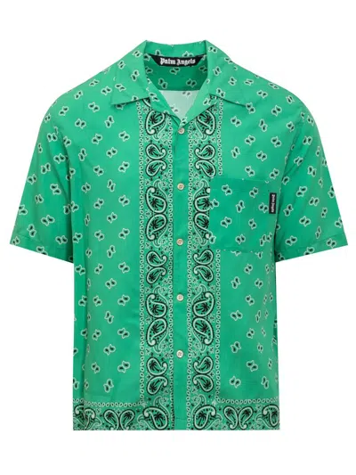 Shop Palm Angels Paisley Print Shirt In Green
