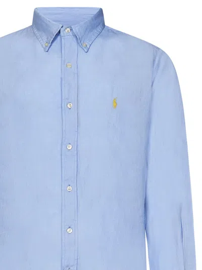 Shop Polo Ralph Lauren Shirts In Blue Hyacinth