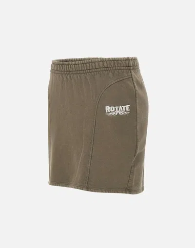 Shop Rotate Birger Christensen Sage Green Enzyme Cotton Mini Skirt