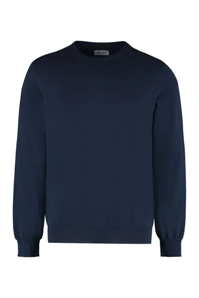 Shop The (alphabet) The (knit) - Cotton Crew-neck Sweater In Blue