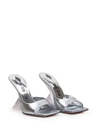 Shop Attico The  "cheope" Sandals In Silver