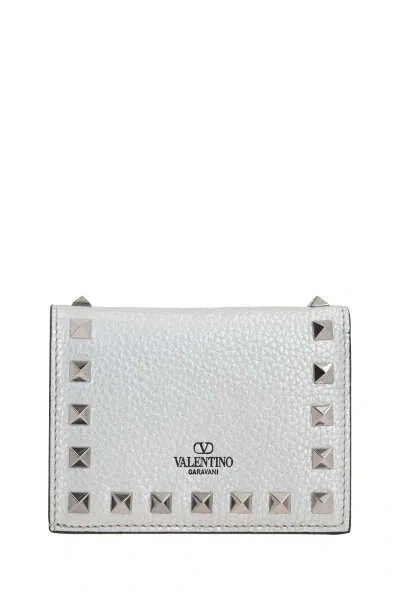 Shop Valentino Garavani Wallets In Silver