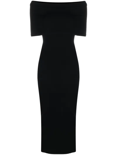 Shop Wardrobe.nyc Off-shoulder Dress In Black