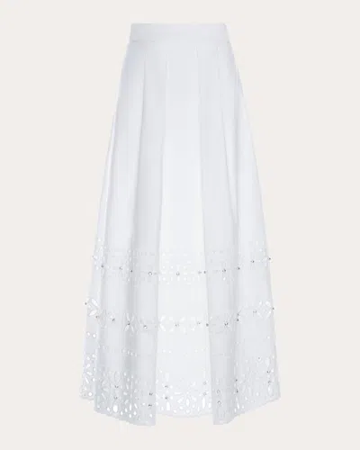 Shop Huishan Zhang Women's Avery Embellished Skirt In White