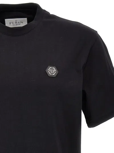 Shop Philipp Plein Logo Plaque T-shirt In Black