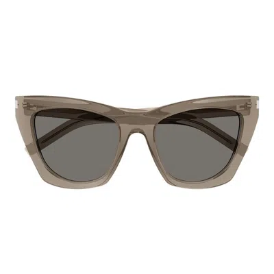 Saint Laurent Kate Acetate Cat-eye Sunglasses In Brown